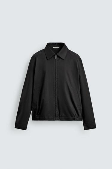 Zara LIGHTWEIGHT COTTON JACKET - Black
