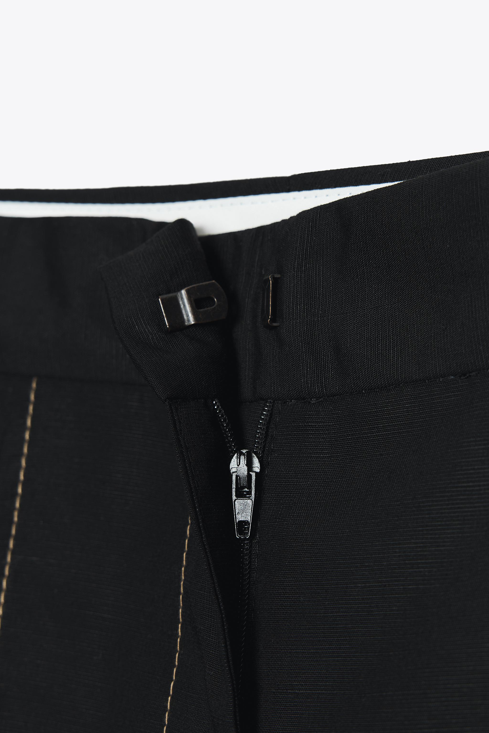 PANTALON DROIT SURPIQÛRES CONTRASTE