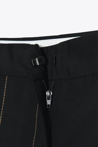 STRAIGHT-LEG TROUSERS WITH CONTRAST TOPSTITCHING - Black by Zara - Image 8