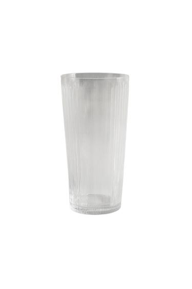 GLASS VASE WITH RAISED DESIGN - Transparent by Zara