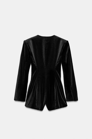 COMBINAISON-SHORT VESTE EN VELOURS - Noir de Zara - Image 5