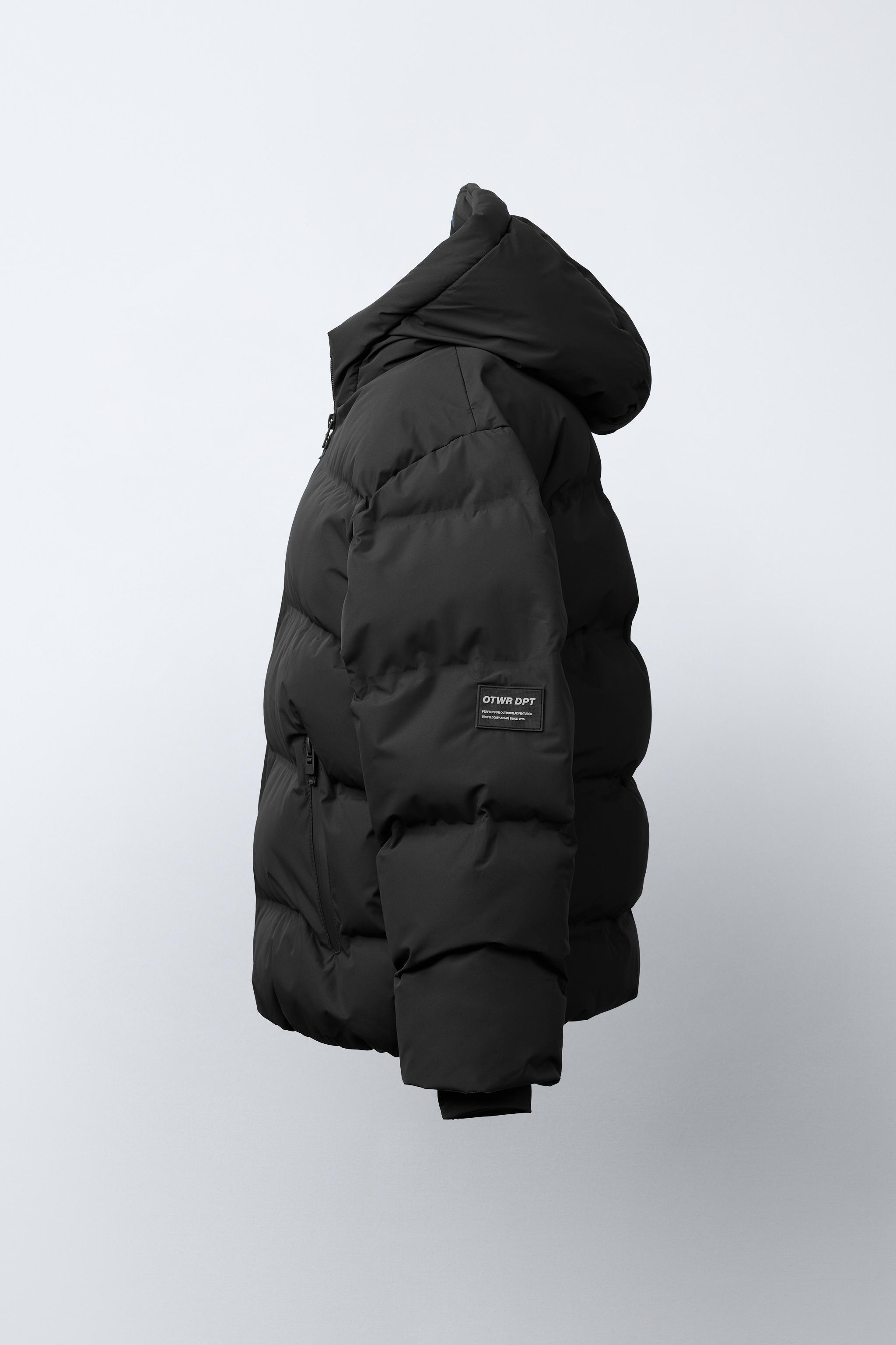 WATER REPELLENT PUFFER COAT WITH LABEL