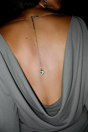 JEWEL DRAPED BACK TOP - Grey by Zara - Image 2