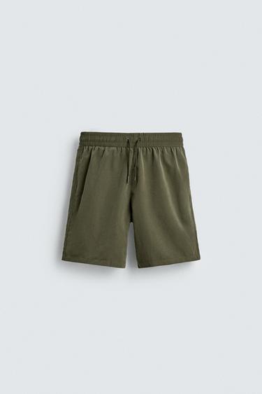 BASIC LONG SWIMMING TRUNKS - Khaki by Zara