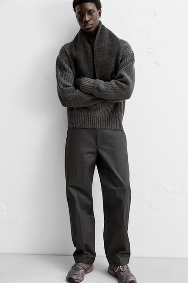 WAXED CHINO TROUSERS - Black by Zara - Image 4
