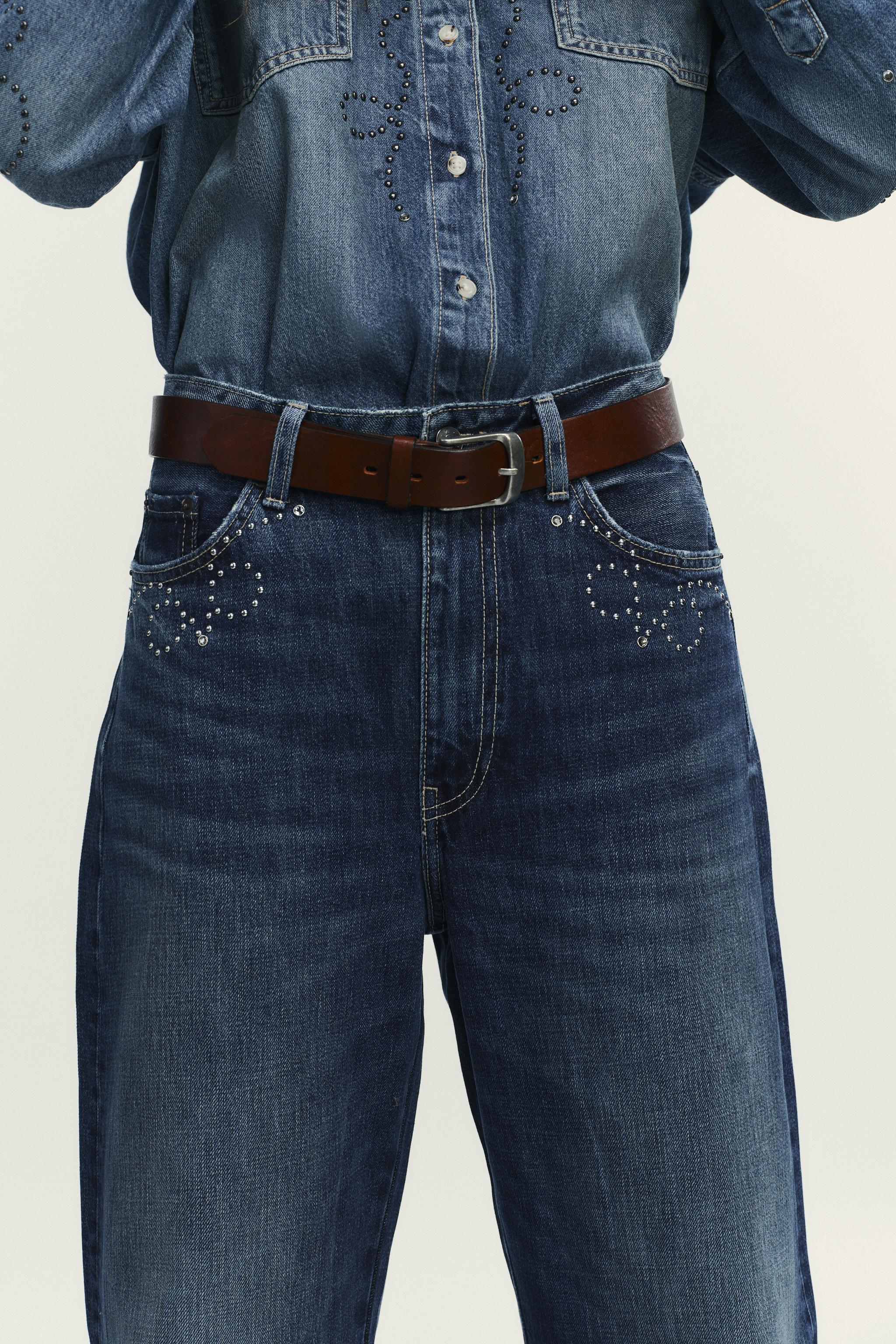 TRF METALLIC STUD JEANS