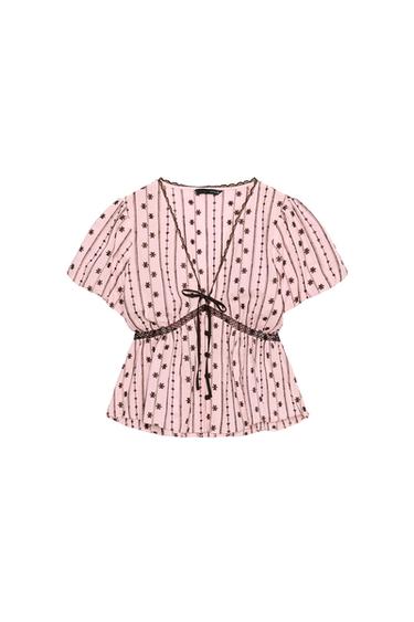 CUERPO BORDADOS LAZO - Rosa de Zara