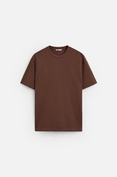 CAMISETA BÁSICA MEDIUM WEIGHT - Chocolate de Zara