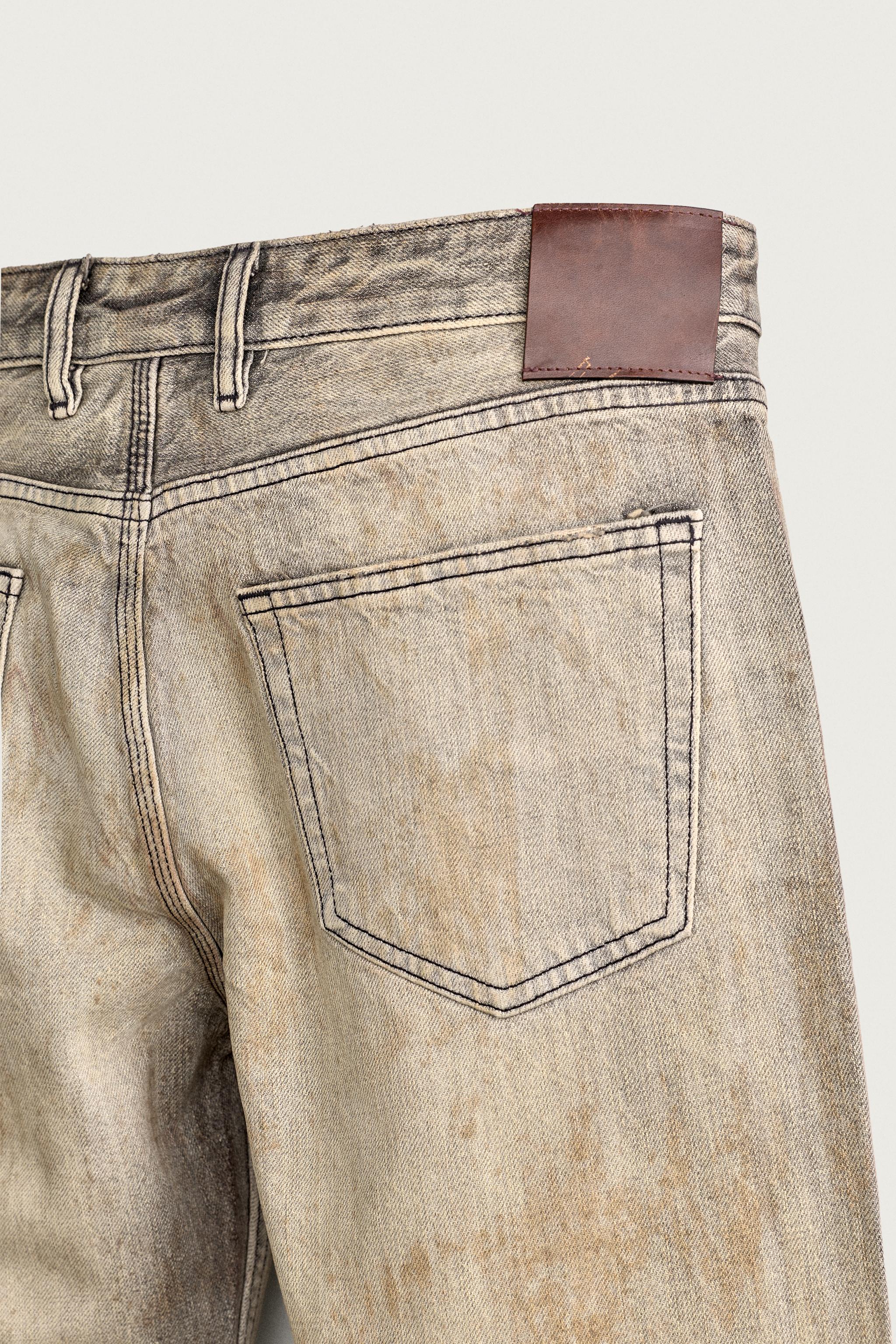 Мужские джинсы Zara LOW-RISE VINTAGE-EFFECT BOOTCUT JEANS — фото 10