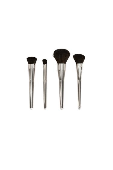MAKEUP BRUSH SET (SET OF 4) - Silver by Zara