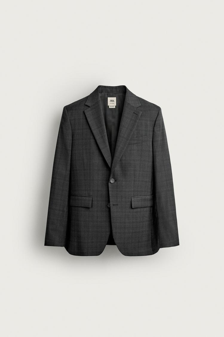 Blazer cuadros traje 100% lana