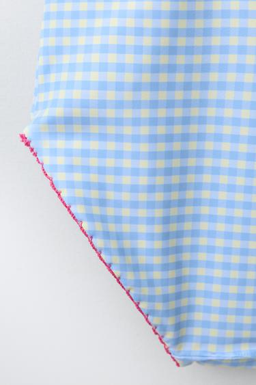 MAILLOT DE BAIN RÉVERSIBLE FLEURS ET CARREAUX (2-6 ANS) - Citron vert de Zara - Image 3