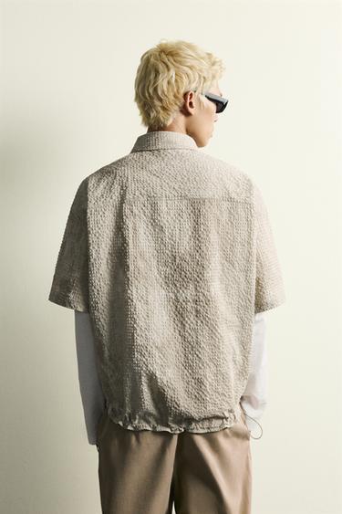 TEXTURED PRINT RELAXED FIT SHIRT - washed green by Zara