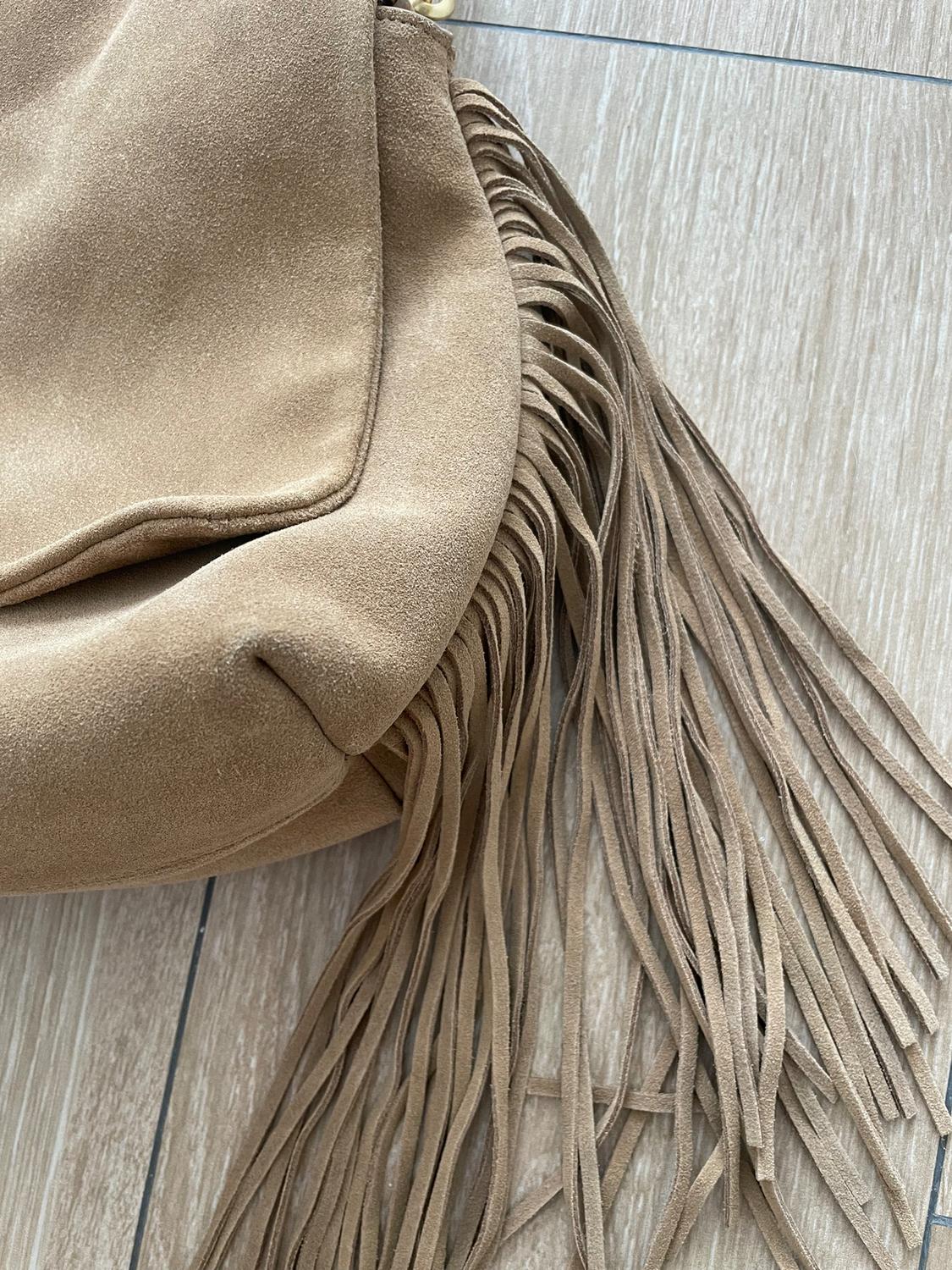 SPLIT SUEDE CROSSBODY BAG WITH FRINGING - Image 5