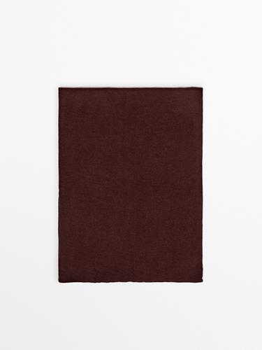 Zara 100% cashmere knit scarf - Brick - Image 0