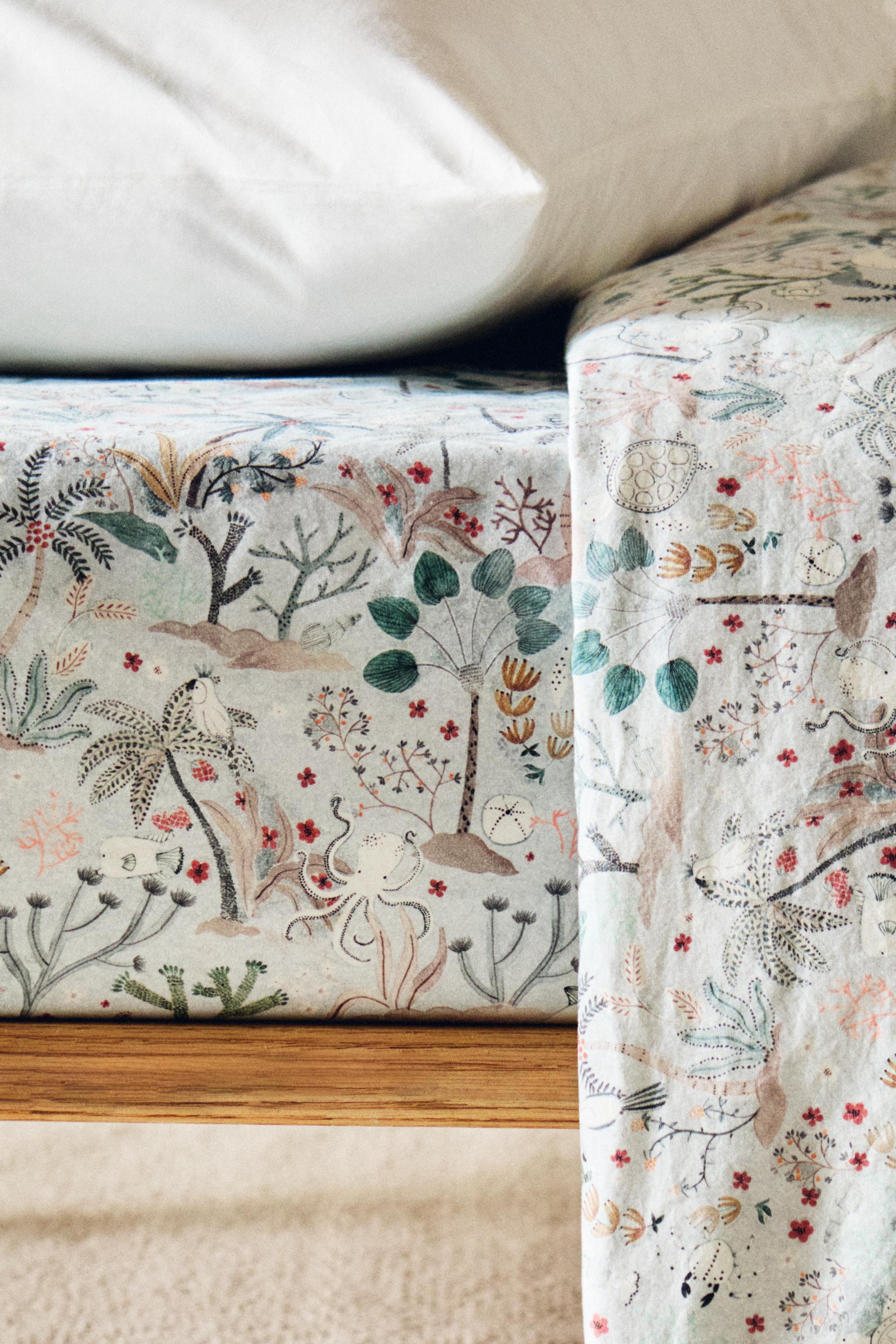 キッズ マリンプリント ボックスシーツ - マルチカラー | ZARA