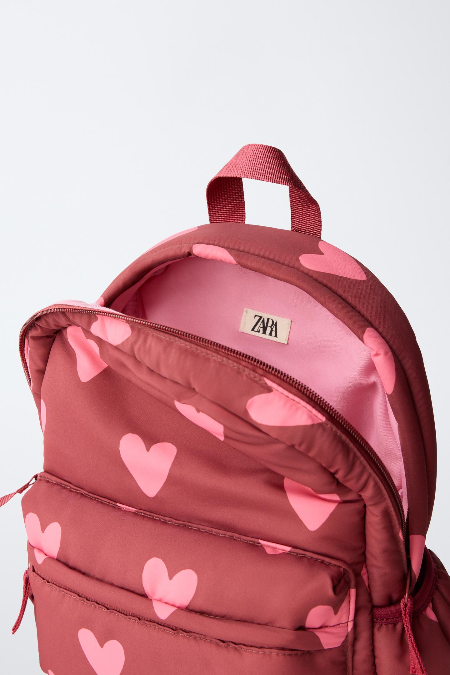 Рюкзак Zara Heart Print Charm для детей, цвет: Розовый — фото 4