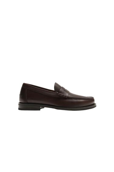 LEATHER PENNY LOAFERS - Brown by Zara