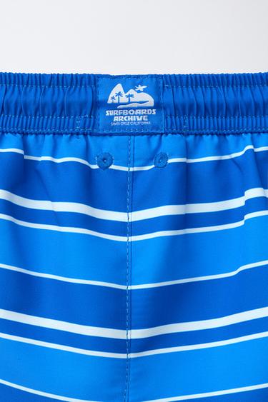 6-14 YEARS/ STRIPED SWIM SHORTS - Blue by Zara - Image 3