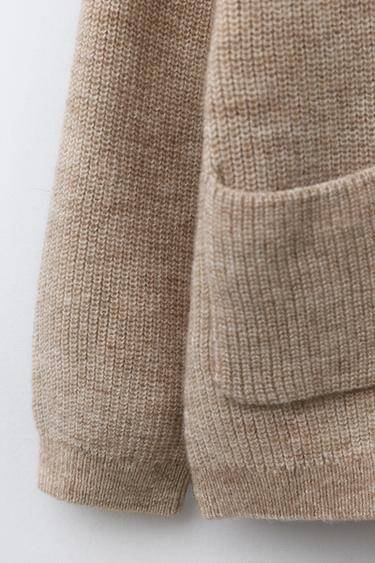 ВОВНЯНО-КАШЕМІРОВИЙ КАРДИГАН - Глинястий колір засмаги Zara