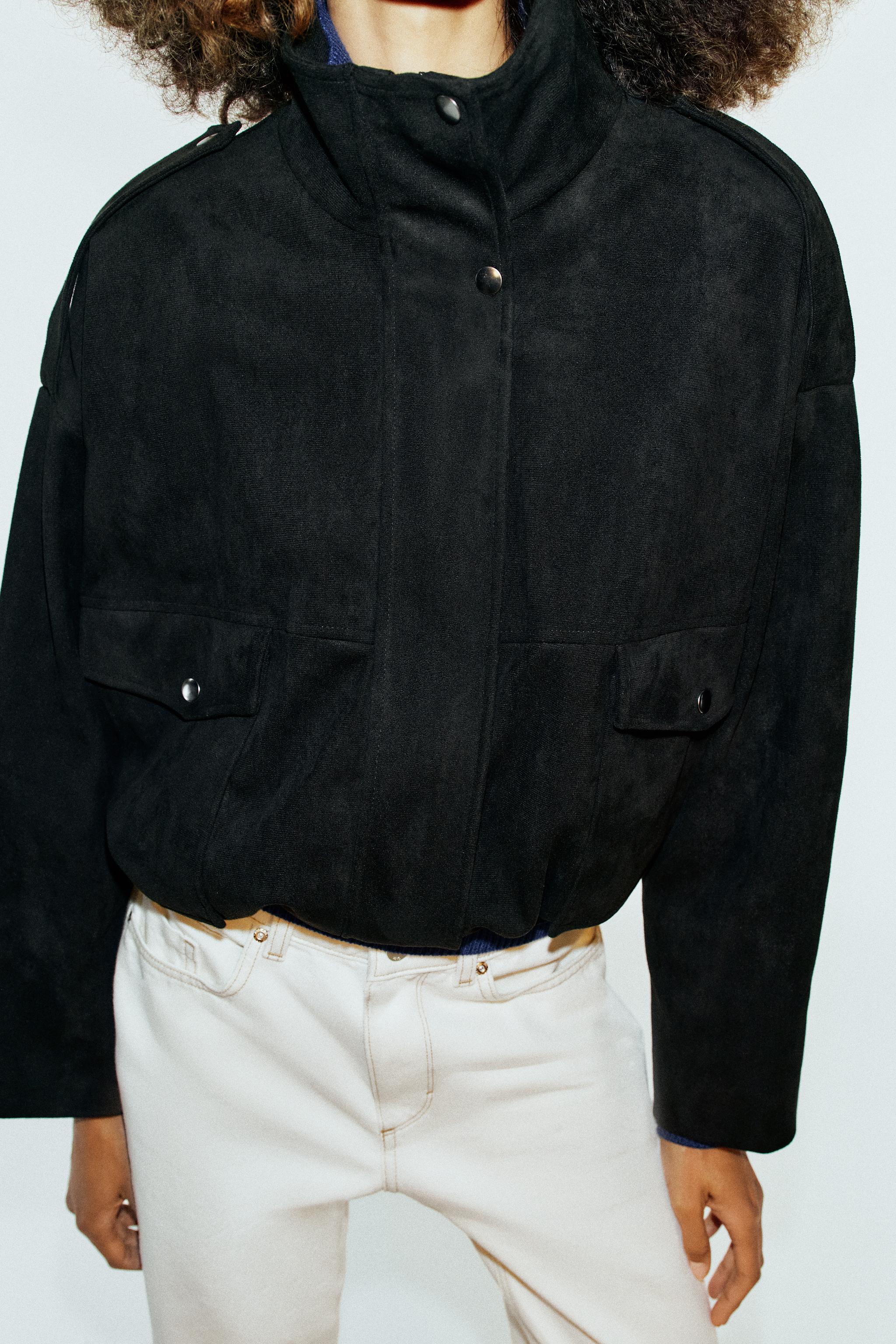 BLOUSON BOMBER EFFET DAIM