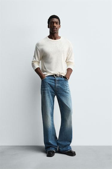 WIDE BELL BOTTOM FIT JEANS - Mid-blue by Zara