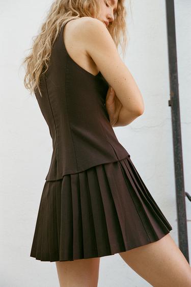 TABAS SHORT DRESS WITH TIE - Brown by Zara - Image 4