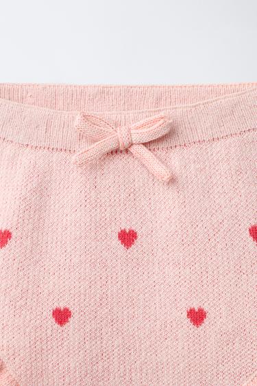 CULOTTE EN MAILLE À CŒURS - Rose de Zara - Image 2