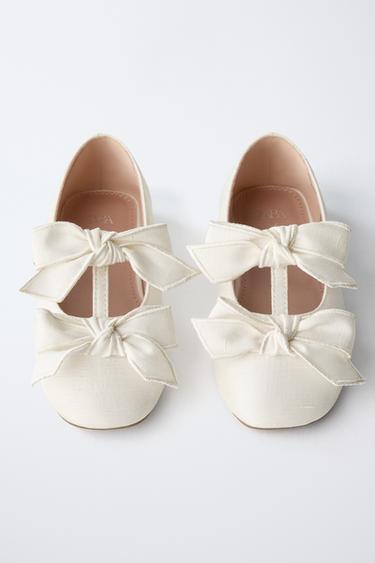 BALLERINES AVEC LACETS - Blanc de Zara - Image 3