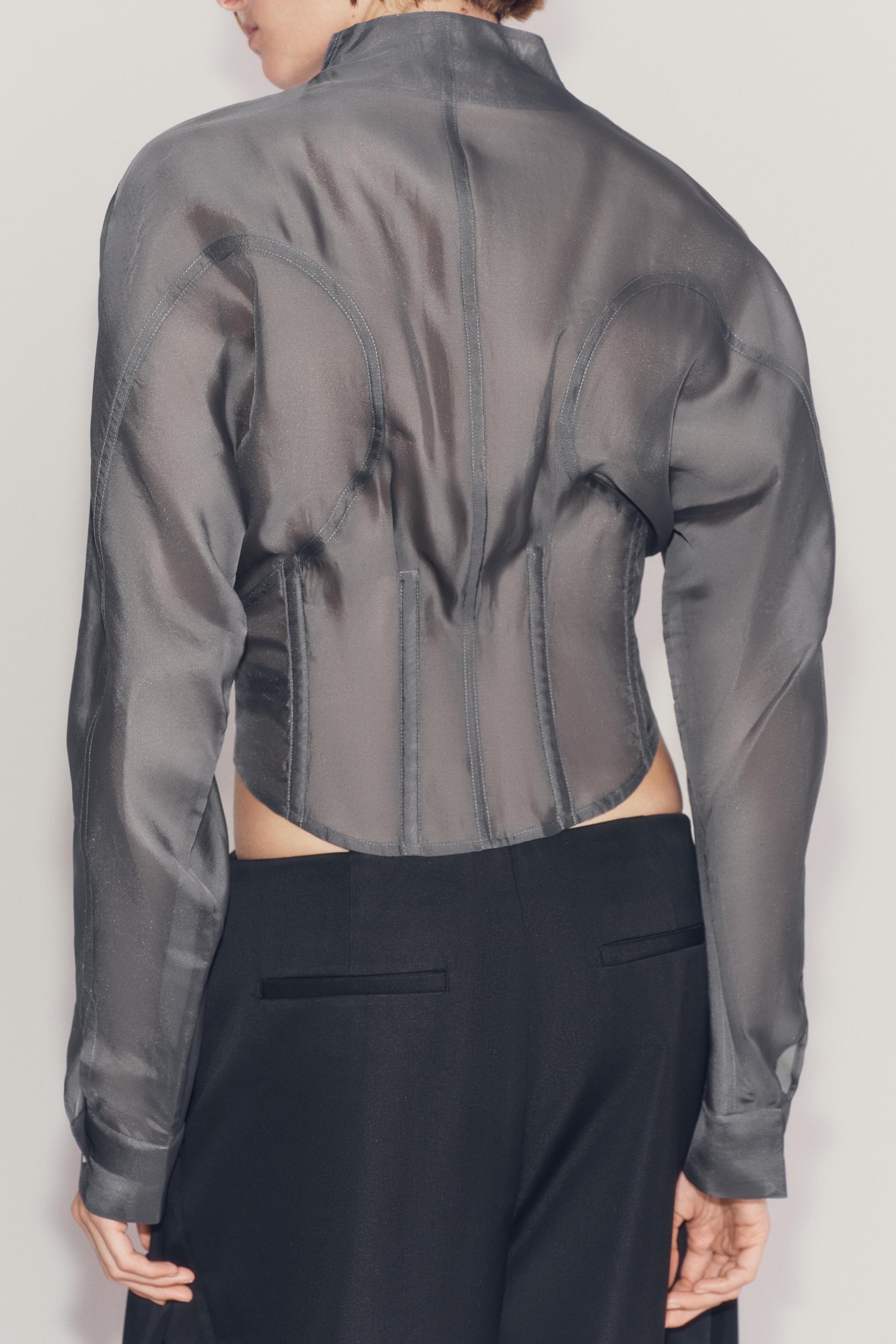 Женские рубашки Zara ZW COLLECTION CORSET SHIRT — фото 5