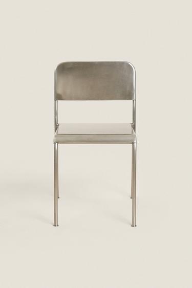 TEXTURED STEEL CHAIR - Matte silver by Zara