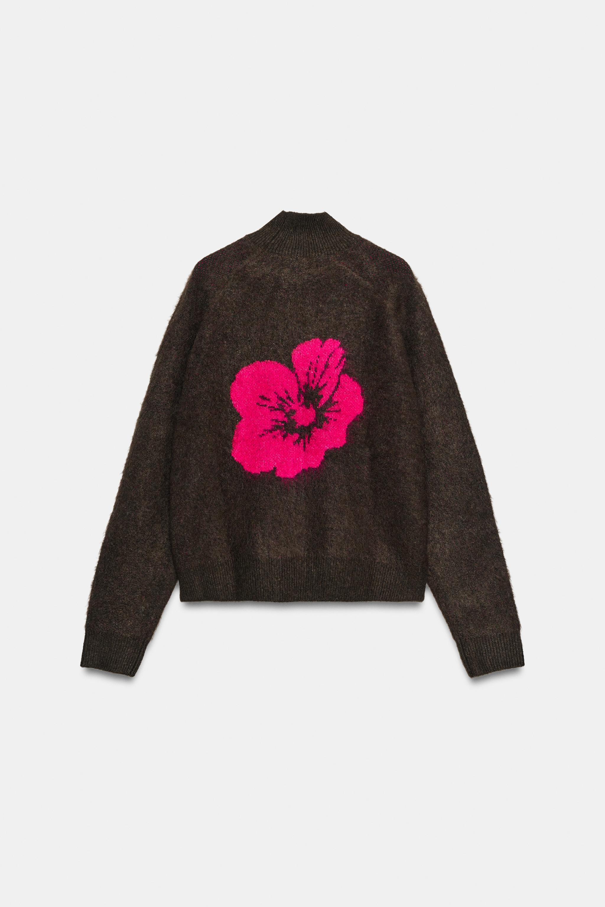 FLORAL KNIT SWEATER