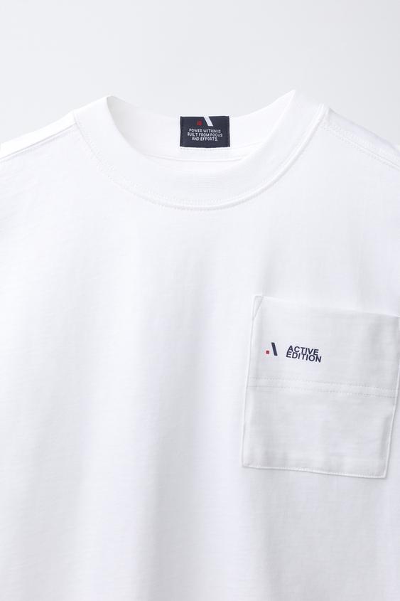 T-SHIRT SPORT LOGO - Blanc de Zara - Image 2