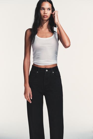 JEAN TRF WIDE LEG TAILLE HAUTE - Noir de Zara
