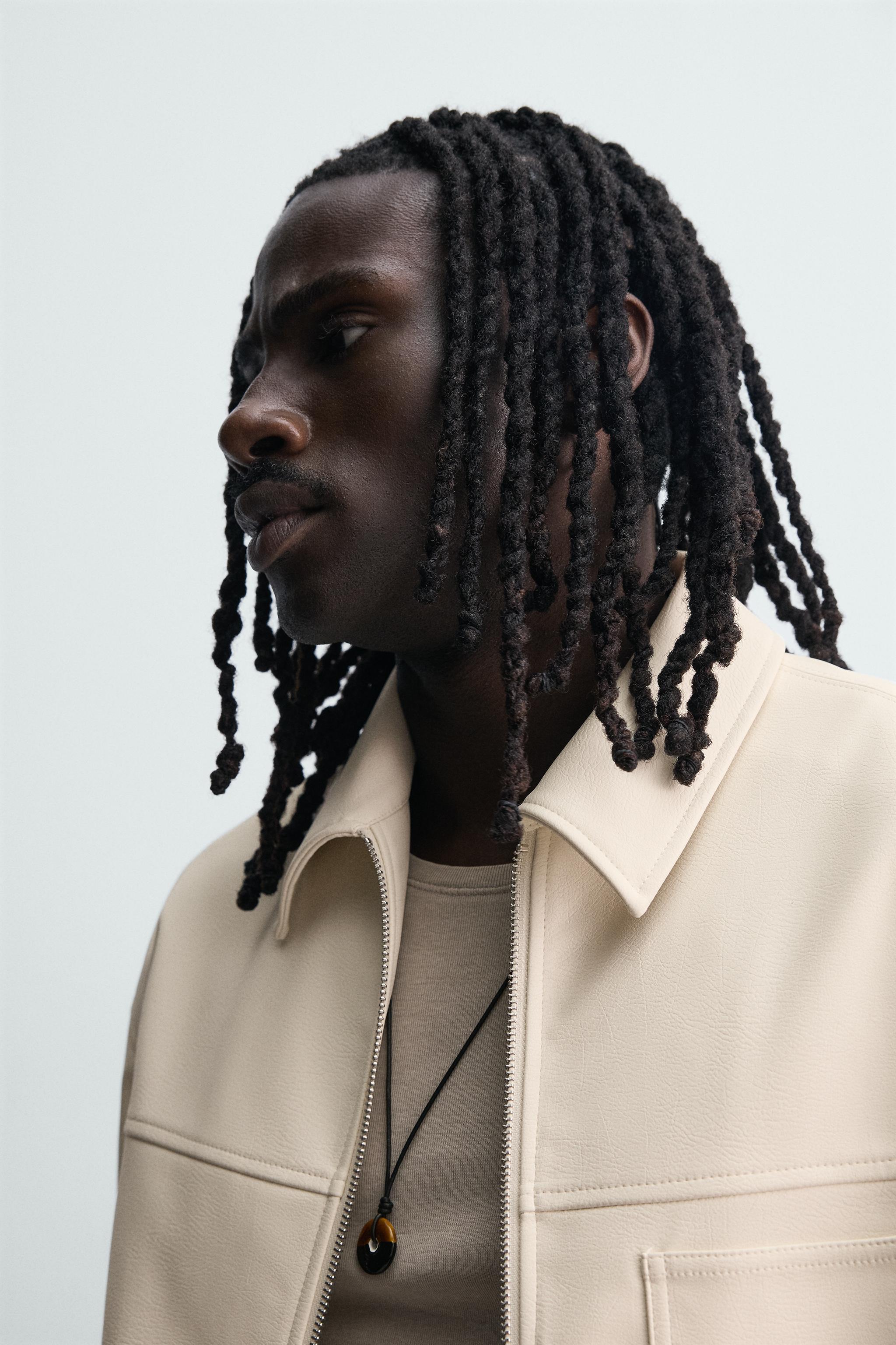 Zara FAUX LEATHER RELAXED FIT OVERSHIRT — фото 6