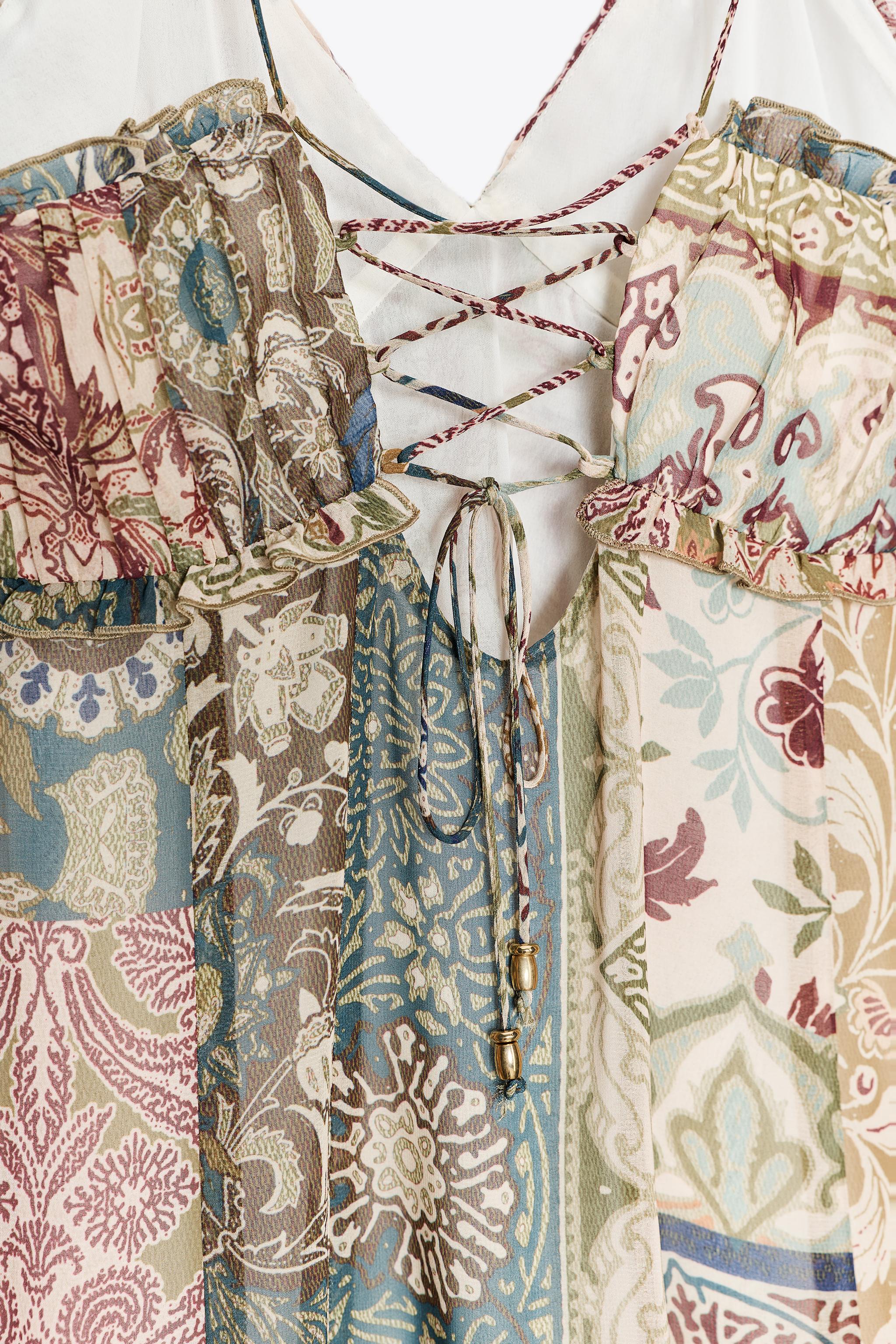 PATCHWORK PRINT MIDI DRESS - Multicolored | ZARA United States