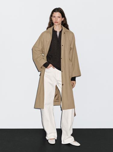 Zara Cotton blend trench coat - Dark mink - Image 0