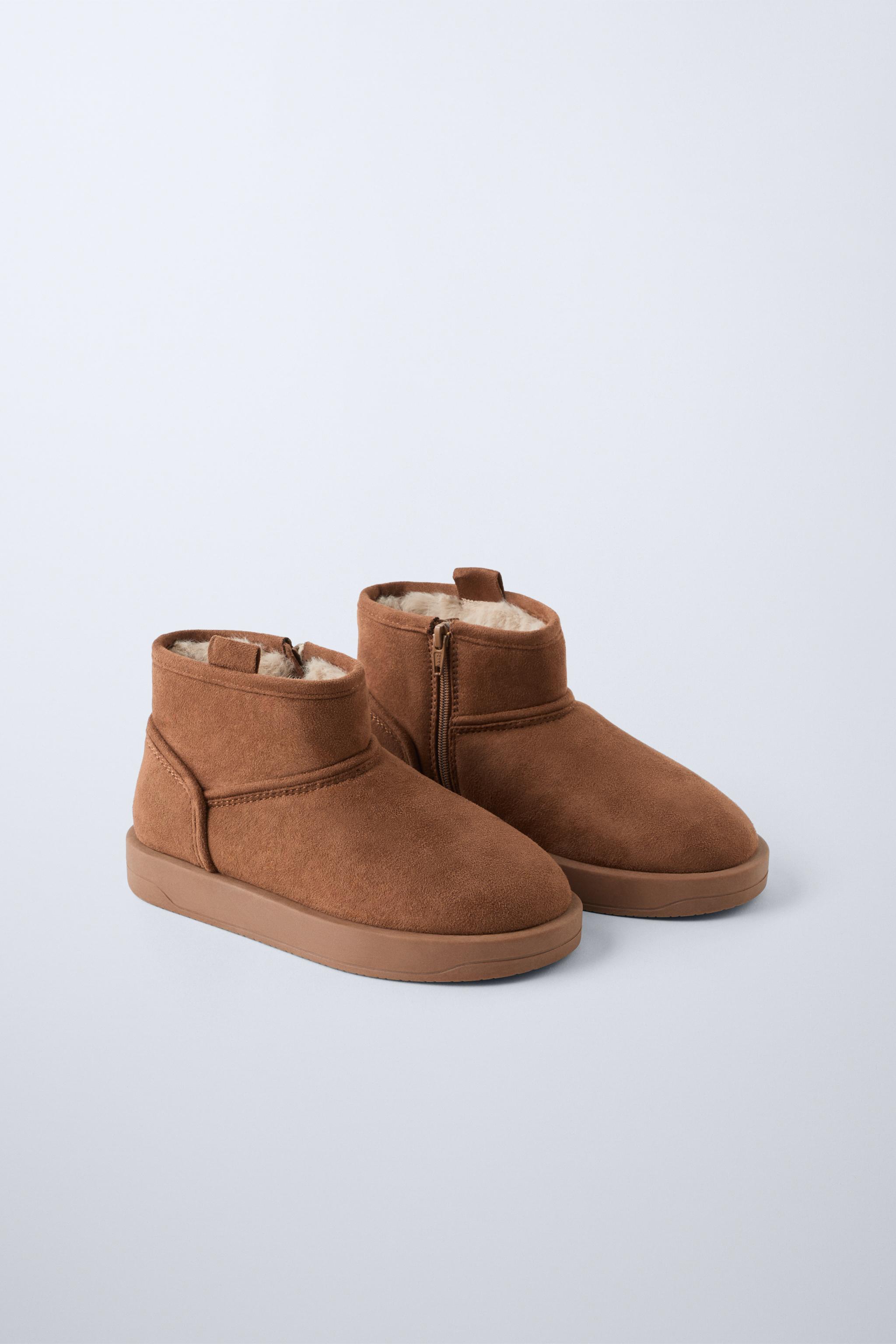 スプリットスエードショートブーツ - ブラウン | ZARA Japan / 日本