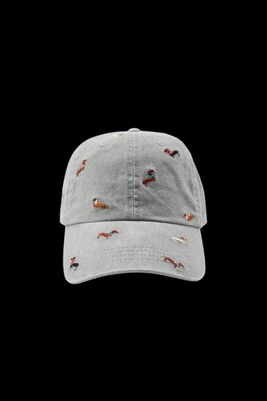 TWILL CAP WITH DOG EMBROIDERY - Grey by Zara - Image 0