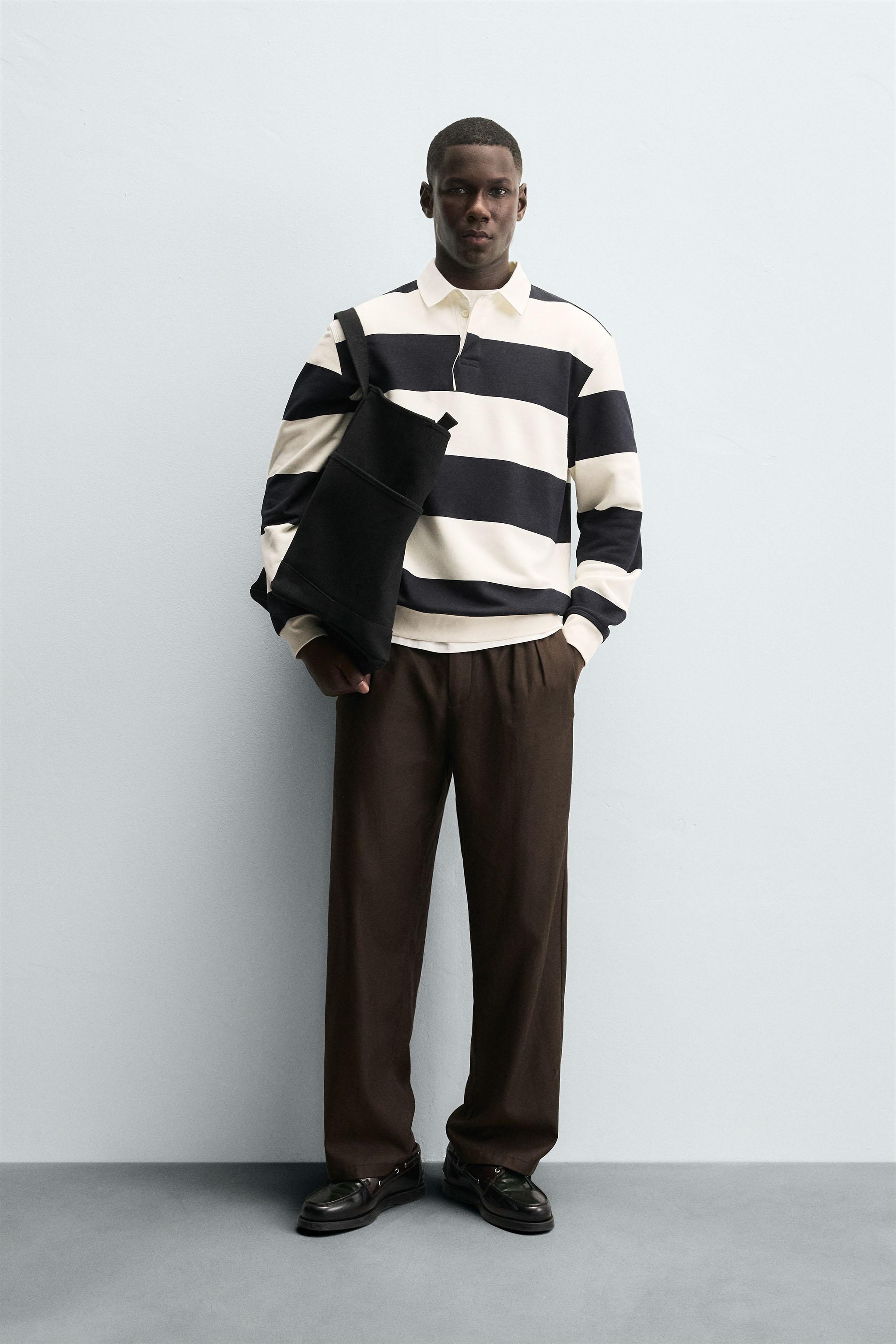 CONTRAST COLLAR POLO SWEATSHIRT - Main Image