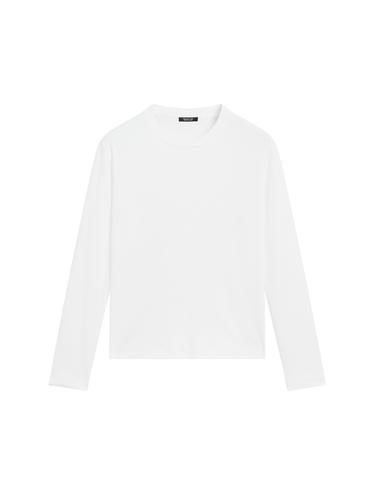 T-shirt à manches longues 100 % coton interlock - Blanc cassé de Zara