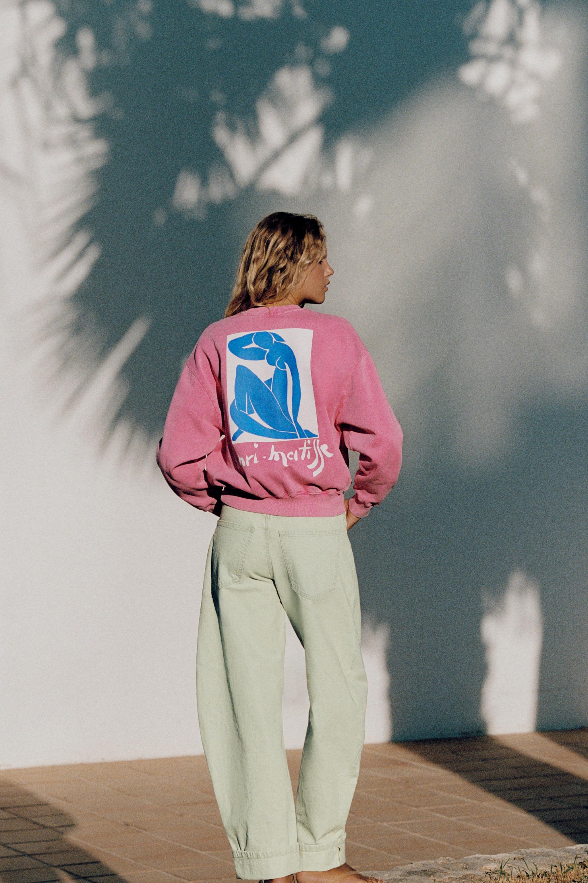 HENRI MATISSE ウォッシュ加工スウェットシャツ - ピンク | ZARA Japan