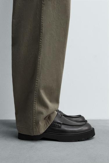 MOCASSINS EN CUIR À MASQUE - Noir de Zara - Image 0