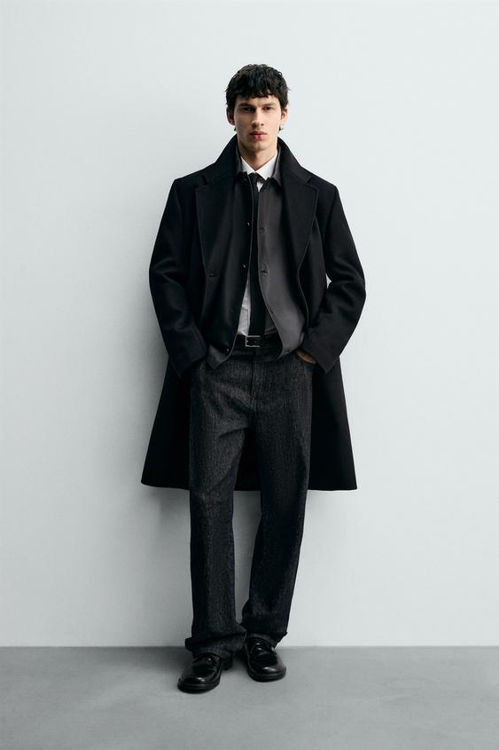 DOUBLE-BREASTED WOOL COAT