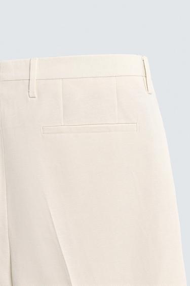 PANTALON COUPE REGULAR PLIS - Écru de Zara - Image 9