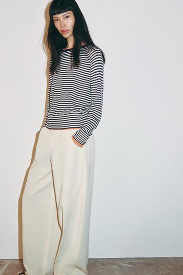 PULL EN MAILLE DOUBLE - rayures de Zara - Image 3