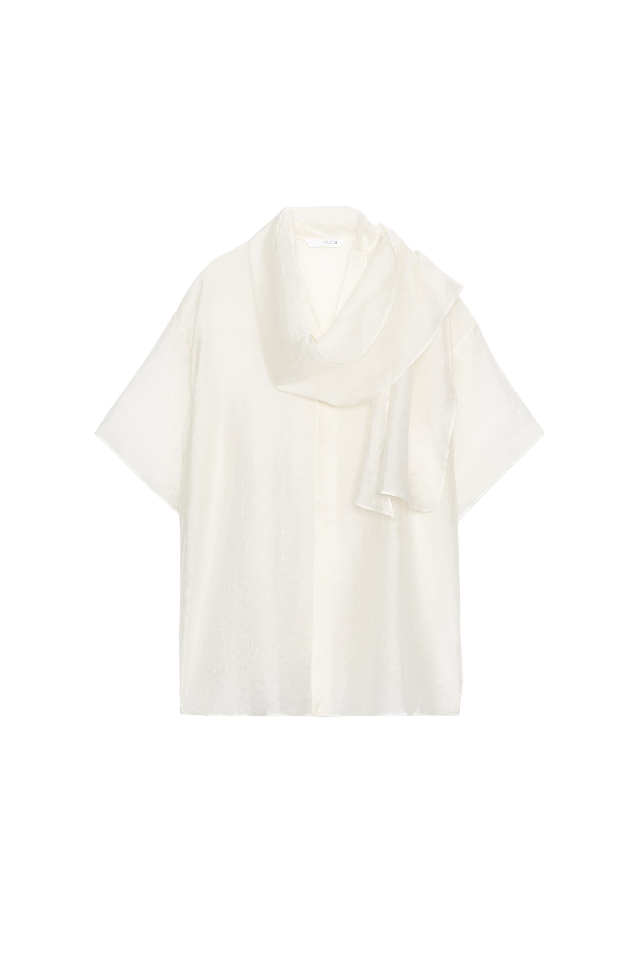 ZW COLLECTION SCARF SHIRT - White | ZARA United States