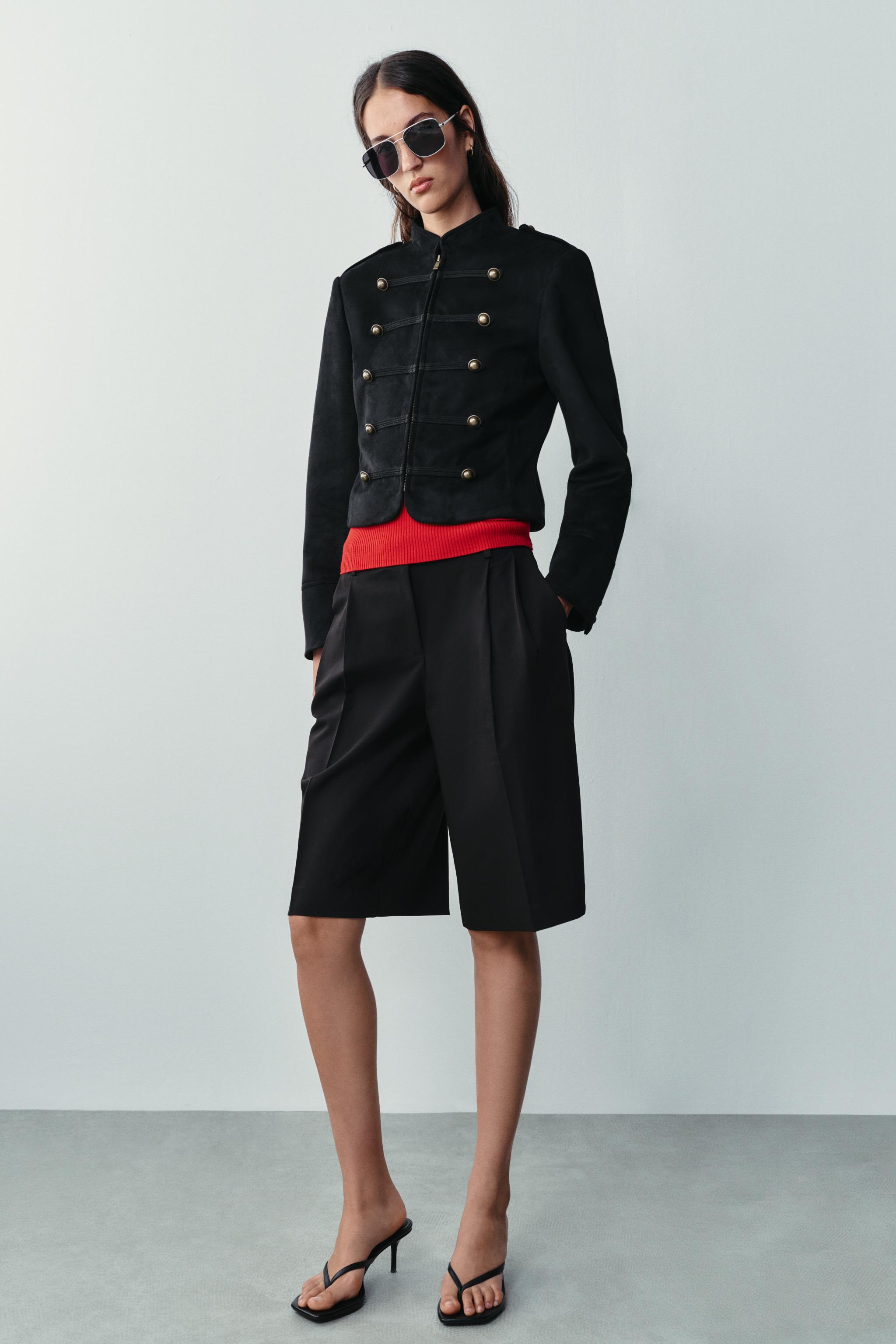 FAUX SUEDE JACKET — Black