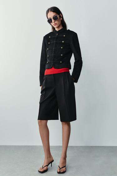 КУРТКА ИЗ ИСКУССТВЕННОЙ ЗАМШИ — ЧЕРНЫЙ от Zara
