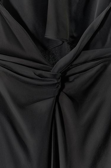 ROBE LONGUE STYLE LINGERIE AVEC NŒUD AU DOS - Noir de Zara - Image 5